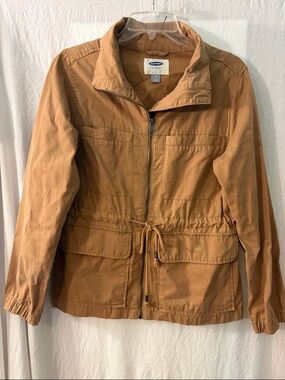 Old Navy Women's Caramel Utility Jacket with Drawstring Waist